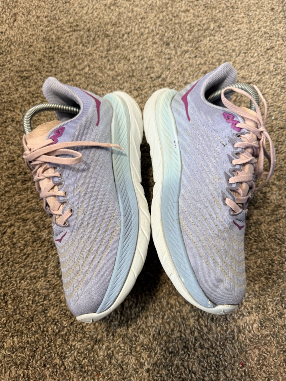 HOKA one one mach 5 Lavender Running Shoes with Pink Accents - Picture 3 of 6
